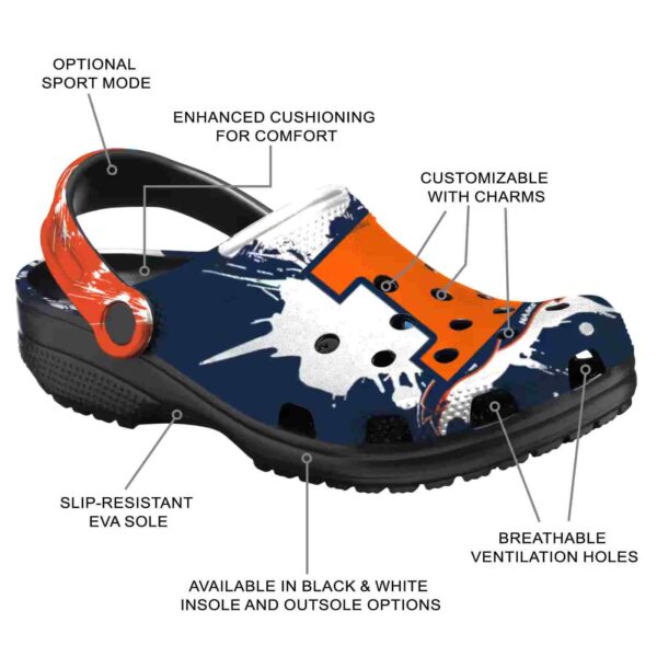 personalized illinois fighting illini splatter pattern crocs new arrival