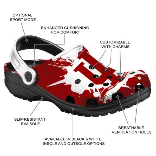 personalized indiana hoosiers splatter pattern clog new arrival