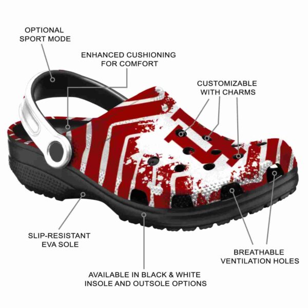 personalized indiana hoosiers zigzag paint burst clog new arrival