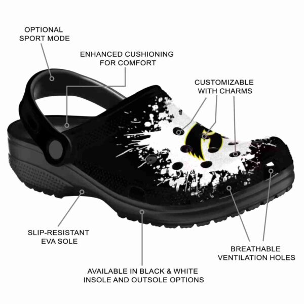 personalized iowa hawkeyes splatter background crocs new arrival