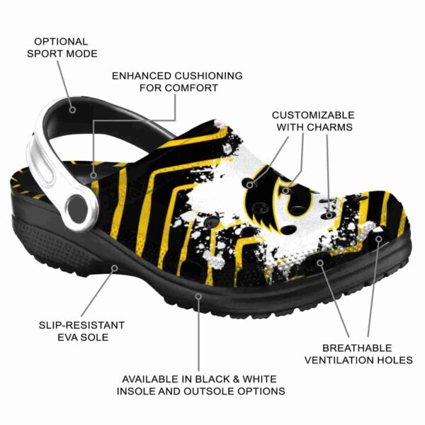 personalized iowa hawkeyes zigzag paint burst crocs new arrival