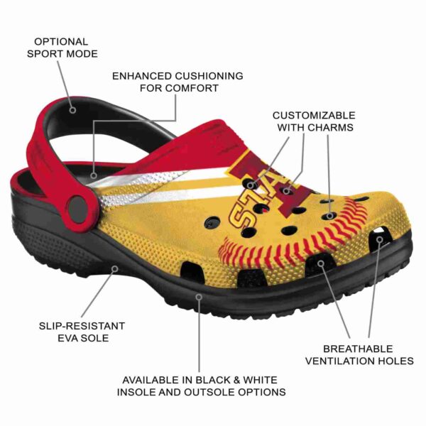 personalized iowa state cyclones baseball motif clog new arrival