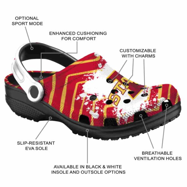 personalized iowa state cyclones zigzag paint burst clog new arrival