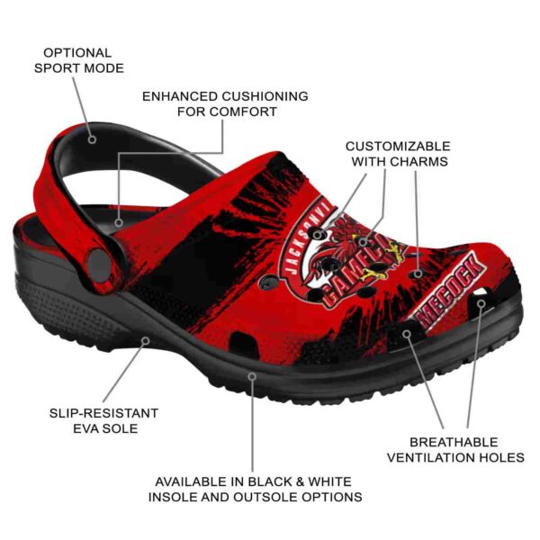 personalized jacksonville state gamecocks paint splatter graphics clog new arrival