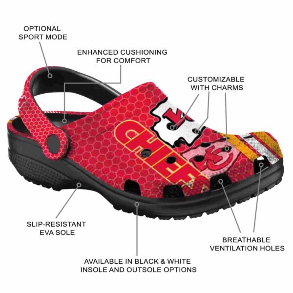 personalized kansas city chiefs contrasting stripes crocs new arrival