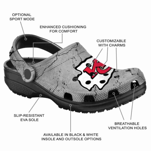 personalized kansas city chiefs cracked texture crocs new arrival