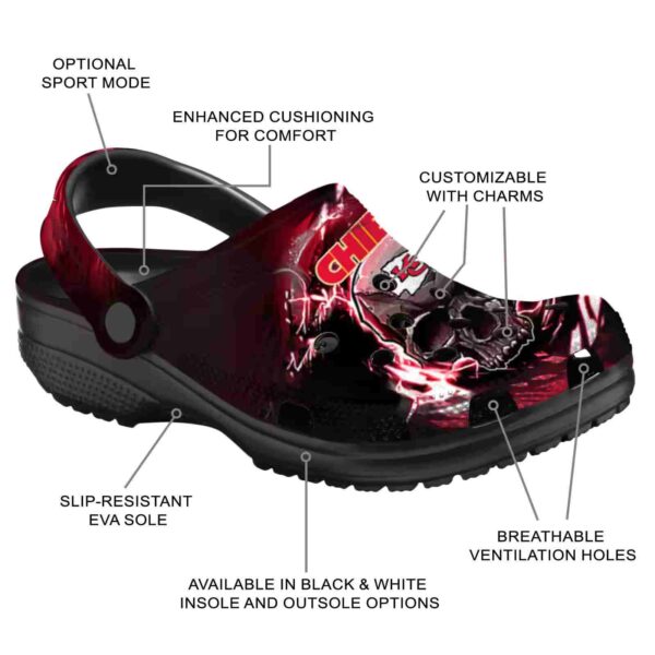 personalized kansas city chiefs gothic skull crocs new arrival
