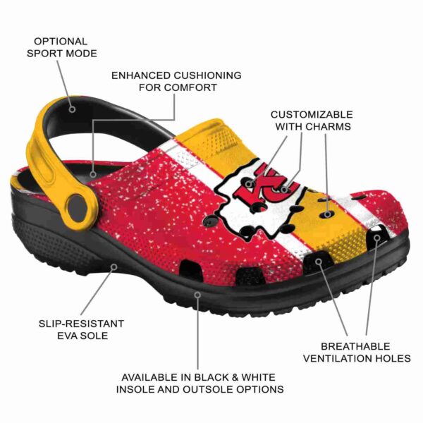 personalized kansas city chiefs vertical stripes crocs new arrival