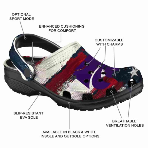 personalized kansas state wildcats patriotic stripes clog new arrival