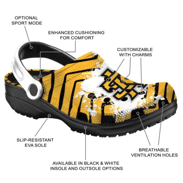 personalized kennesaw state owls zigzag paint burst clog new arrival