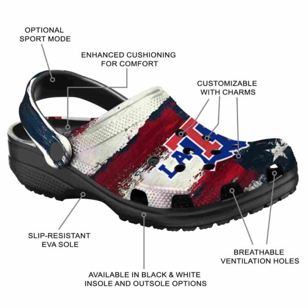 personalized la tech patriotic stripes clog new arrival