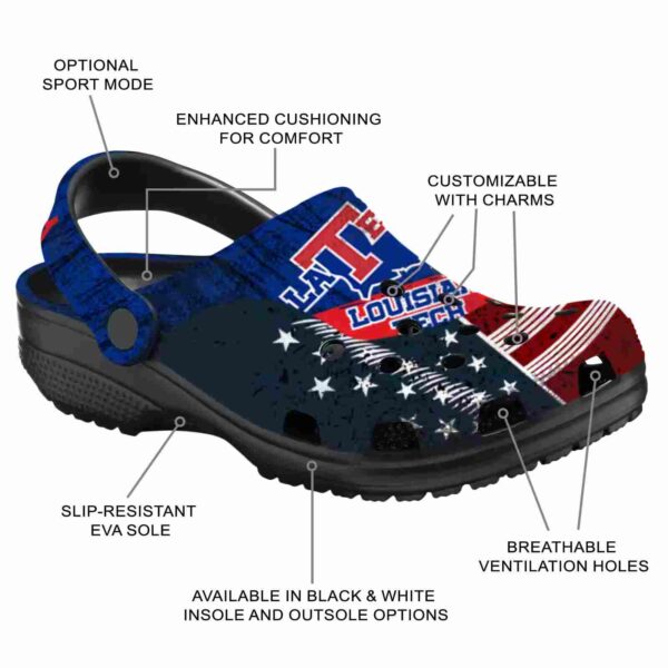 personalized la tech star spangled side pattern clog new arrival