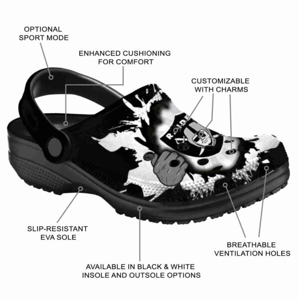 personalized las vegas raiders gripping hand crocs new arrival