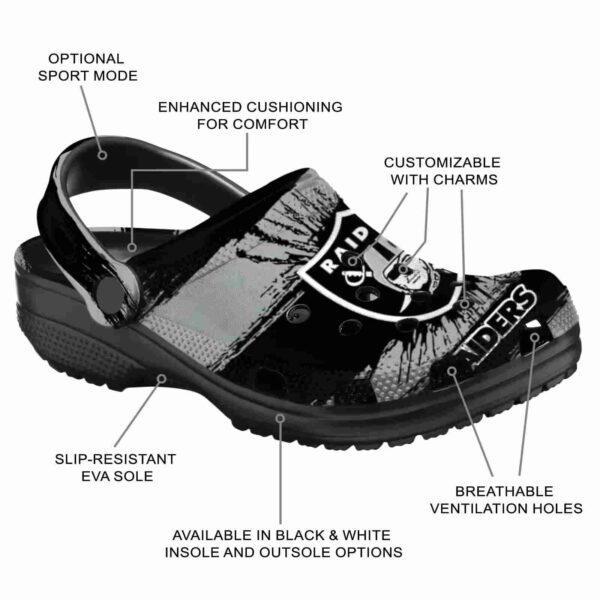 personalized las vegas raiders paint splatter graphics crocs new arrival