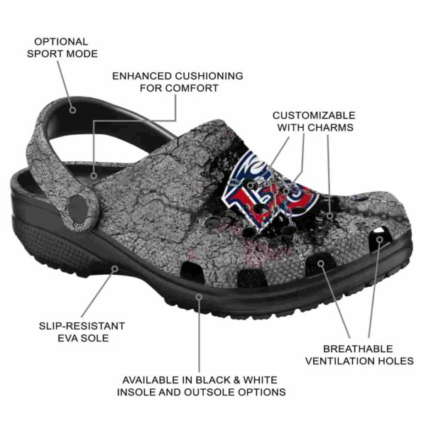personalized liberty flames cracked ground texture clog new arrival