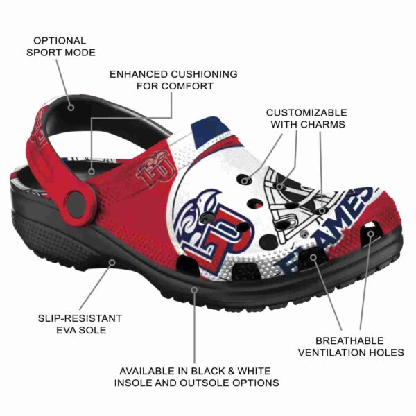 personalized liberty flames football helmet clog new arrival