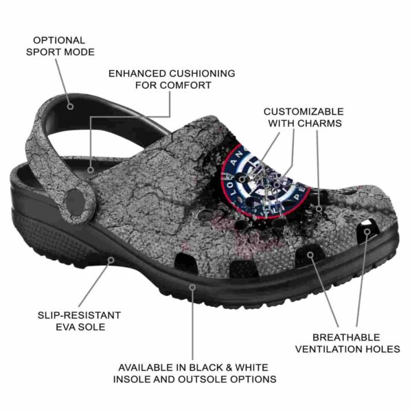 personalized los angeles clippers cracked ground texture clog new arrival