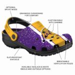 personalized los angeles lakers vertical stripes crocs fashion forward