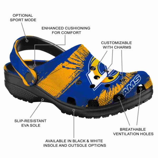 personalized los angeles rams paint splatter graphics crocs new arrival