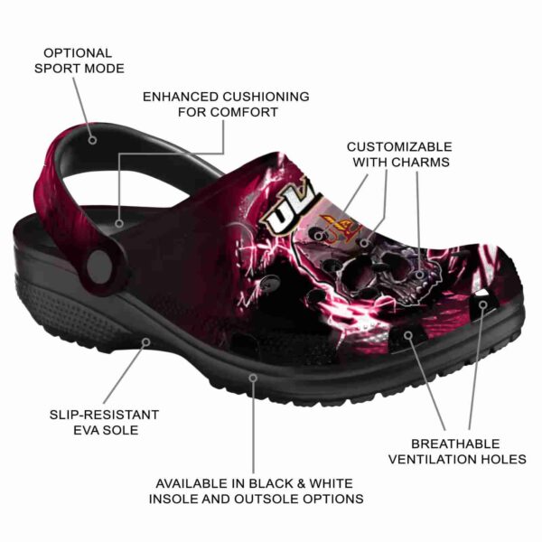 personalized louisiana monroe warhawks gothic skull clog new arrival