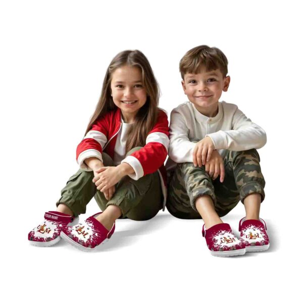 personalized louisiana monroe warhawks splatter background clog fashion forward