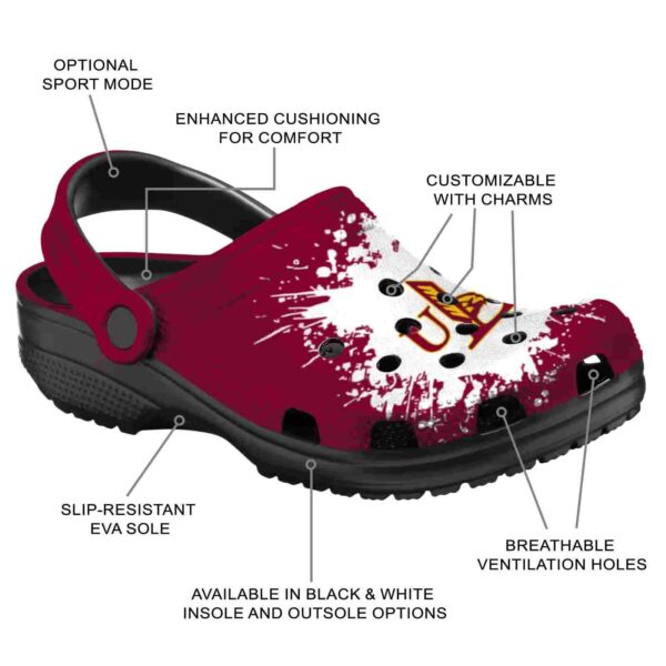 personalized louisiana monroe warhawks splatter background clog new arrival