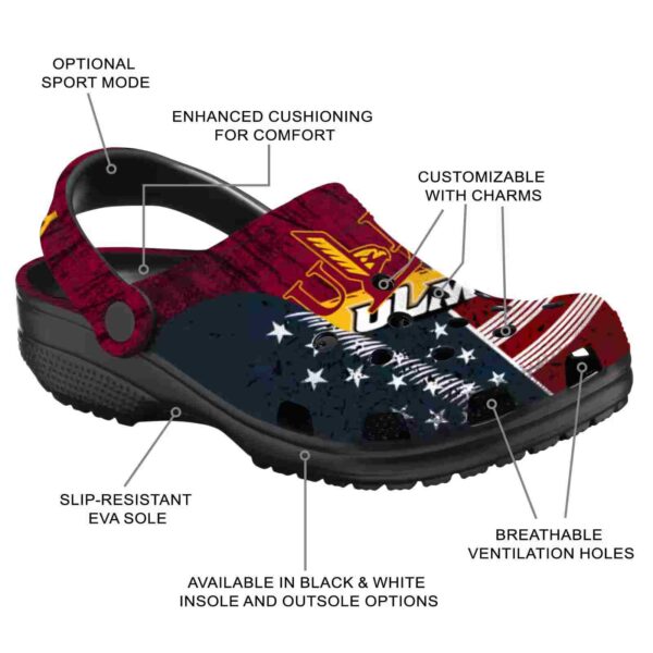 personalized louisiana monroe warhawks star spangled side pattern clog new arrival