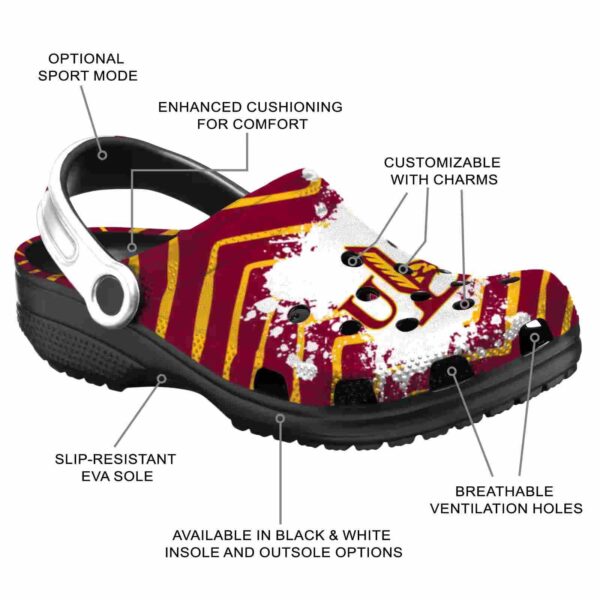 personalized louisiana monroe warhawks zigzag paint burst clog new arrival