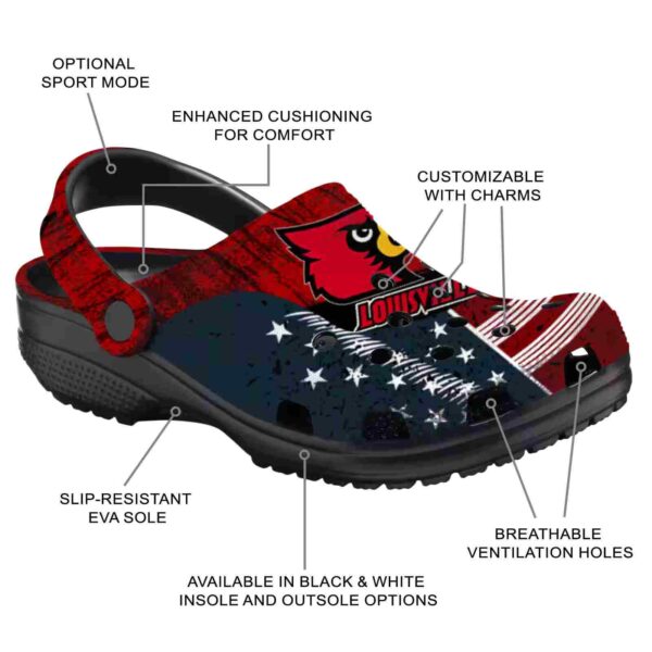personalized louisville cardinals star spangled side pattern crocs new arrival