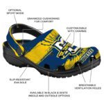 personalized marquette golden eagles paint splatter graphics clog best selling