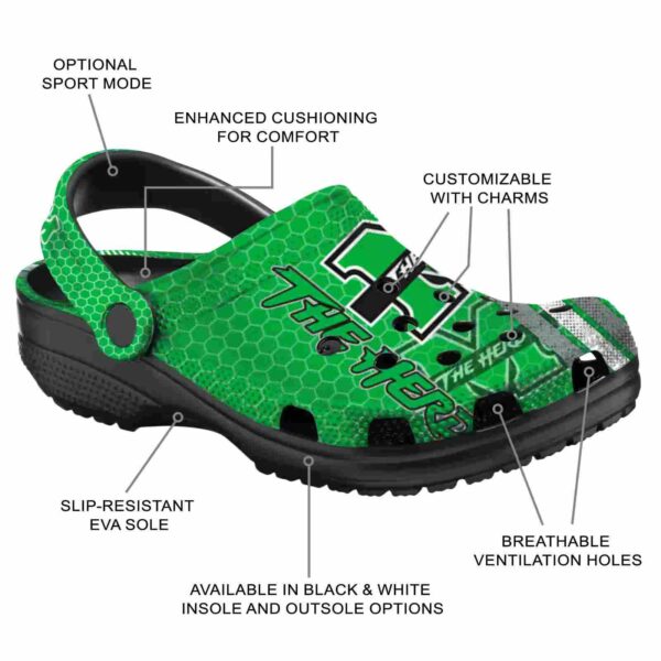 personalized marshall thundering herd contrasting stripes clog new arrival