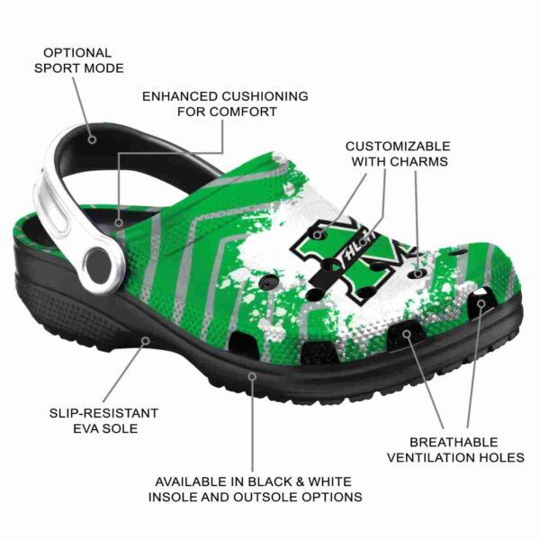 personalized marshall thundering herd zigzag paint burst clog new arrival