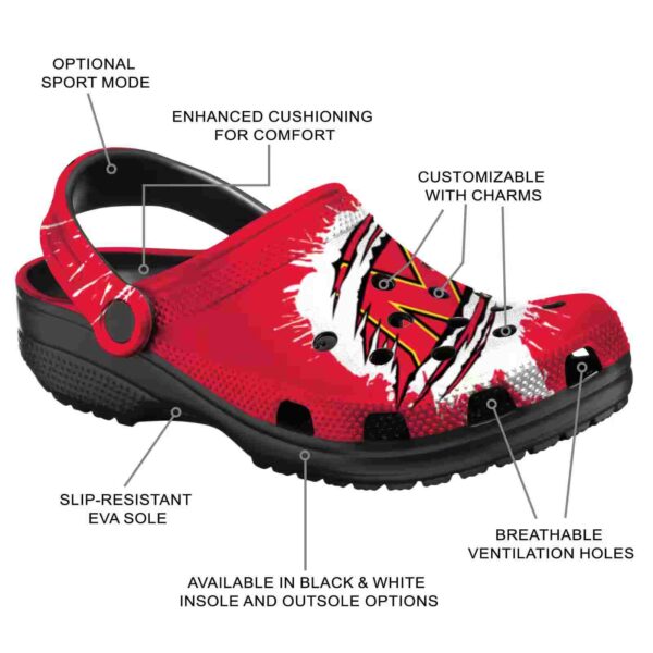 personalized maryland terrapins splash motif background clog new arrival
