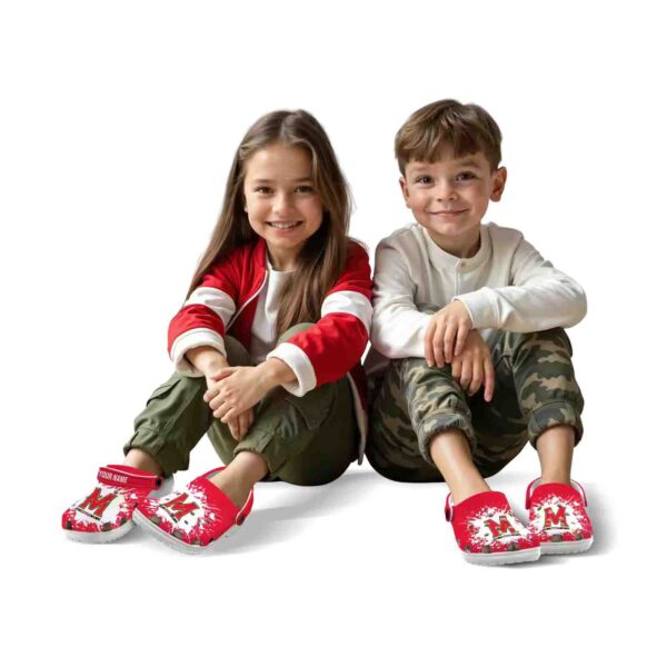 personalized maryland terrapins splatter background clog fashion forward