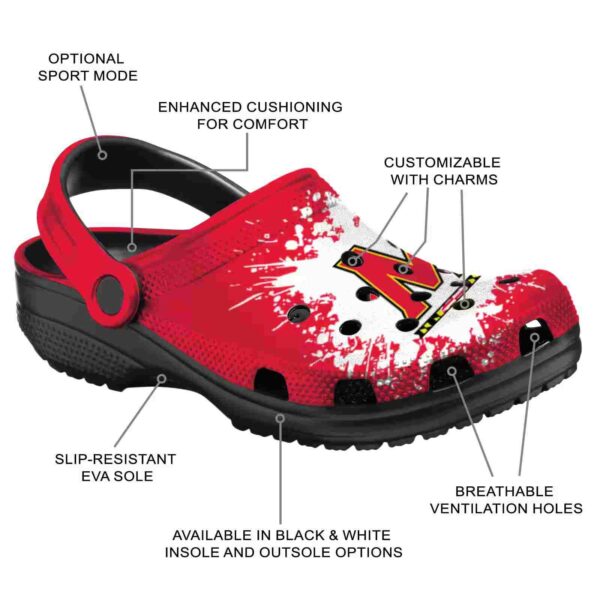 personalized maryland terrapins splatter background clog new arrival