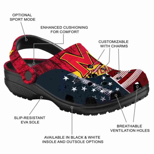 personalized maryland terrapins star spangled side pattern clog new arrival