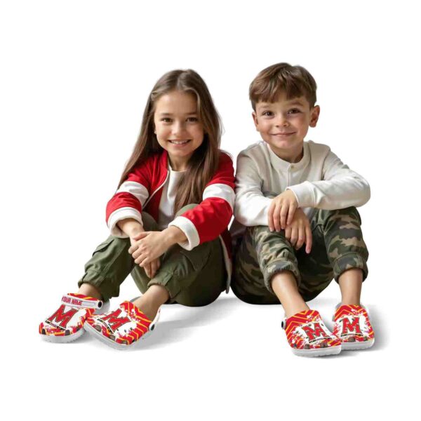 personalized maryland terrapins zigzag paint burst clog fashion forward