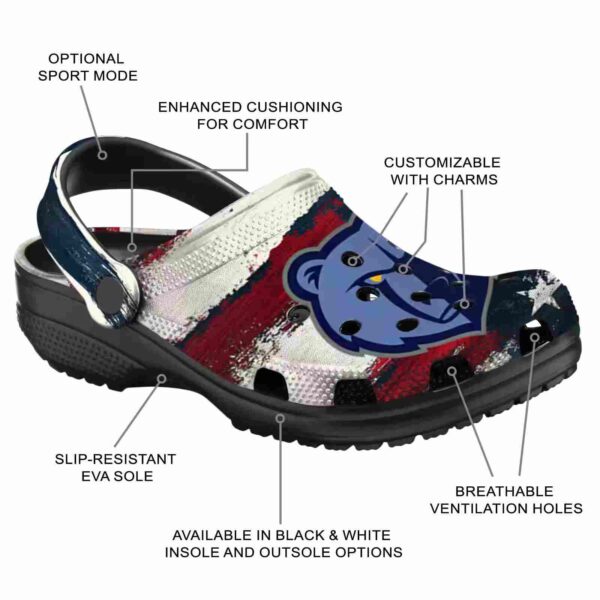 personalized memphis grizzlies patriotic stripes clog new arrival