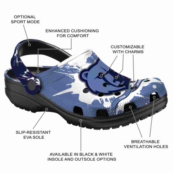 personalized memphis grizzlies splatter pattern clog new arrival