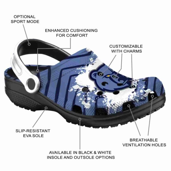 personalized memphis grizzlies zigzag paint burst clog new arrival
