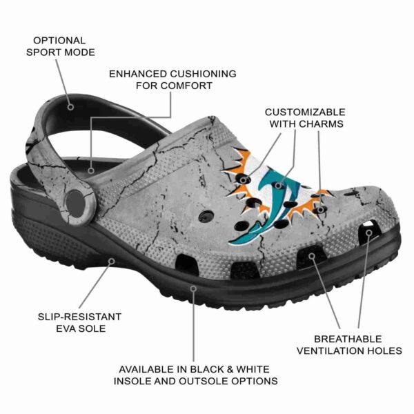 personalized miami dolphins cracked texture crocs new arrival