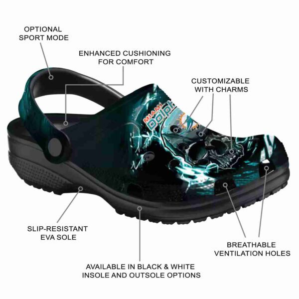 personalized miami dolphins gothic skull crocs new arrival