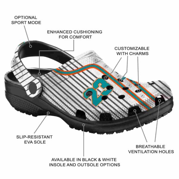 personalized miami dolphins pinstripe pattern crocs new arrival