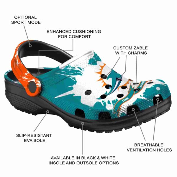personalized miami dolphins splatter pattern crocs new arrival