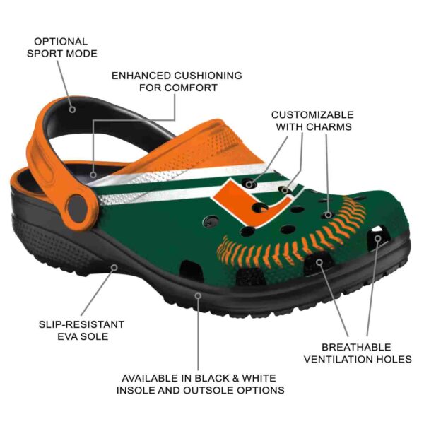 personalized miami hurricanes baseball motif crocs new arrival