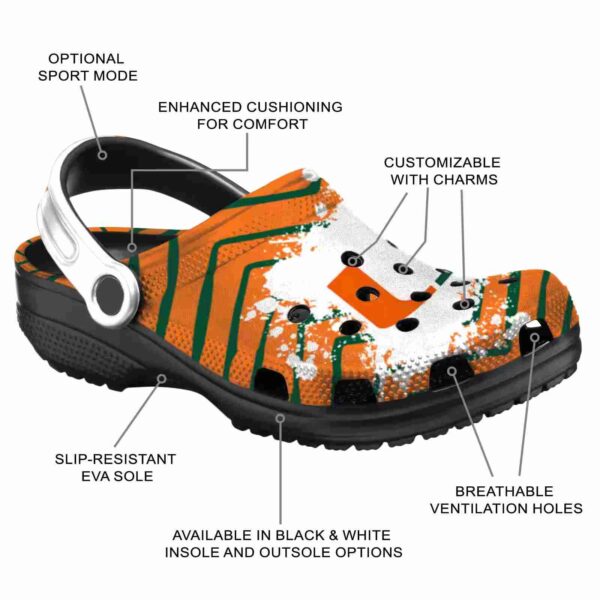 personalized miami hurricanes zigzag paint burst crocs new arrival