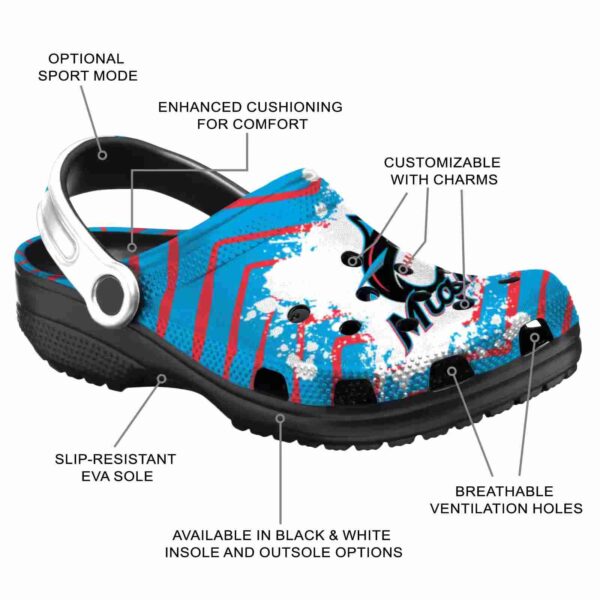 personalized miami marlins zigzag paint burst crocs new arrival