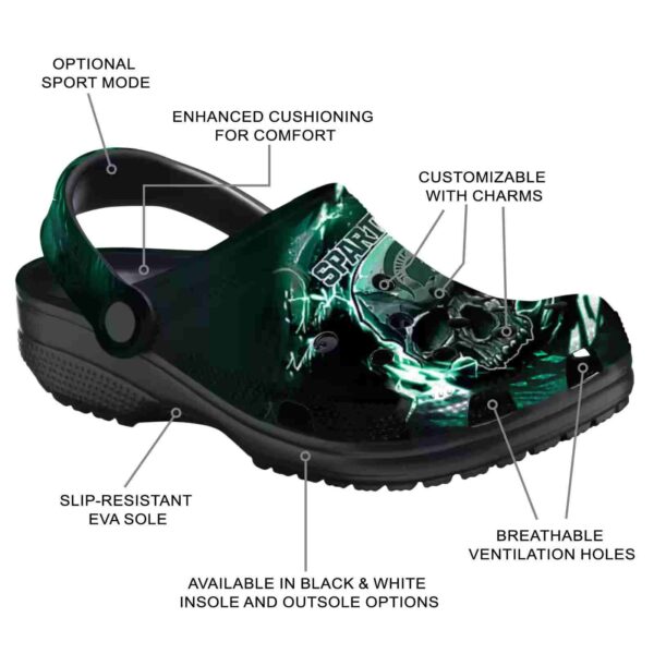 personalized michigan state spartans gothic skull crocs new arrival