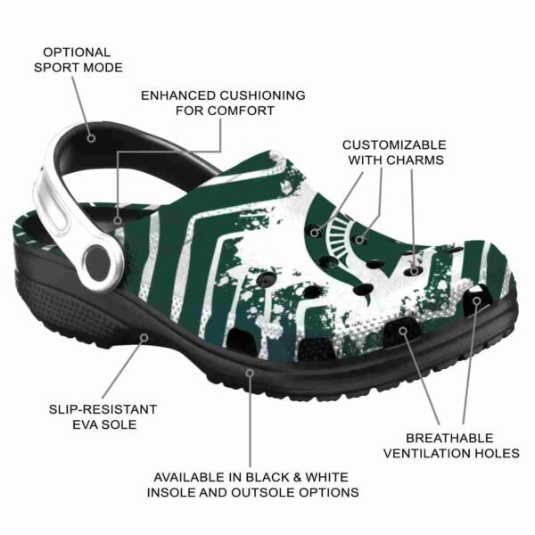 personalized michigan state spartans zigzag paint burst crocs new arrival