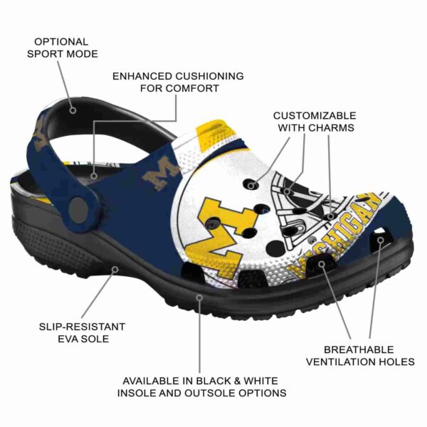 personalized michigan wolverines football helmet crocs new arrival